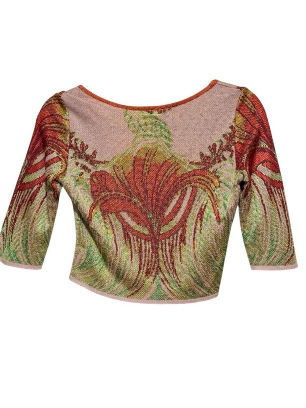 Cecilia Prado Sz S Boho Multicolored Crop Knit Top Sweater Anthropologie - Picture 3 of 7